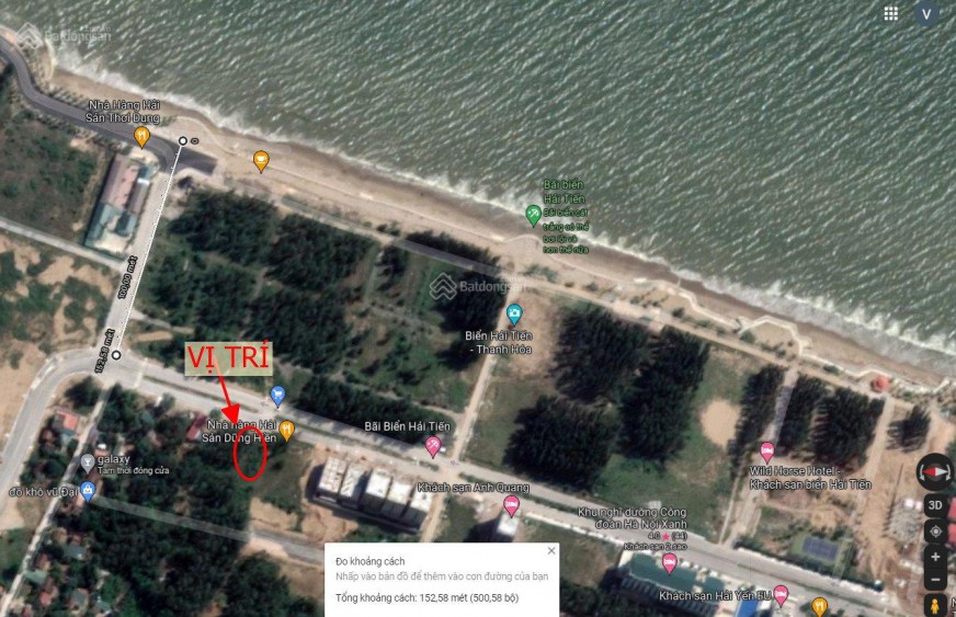 Bán lô đất đẹp tại mặt biển Hải Tiến mặt tiền 15m đường rộng 45m