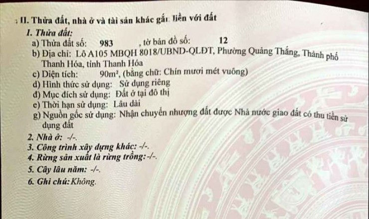 Bán đất MB Nam Nguyễn Phục 8018 gần chính trị tỉnh