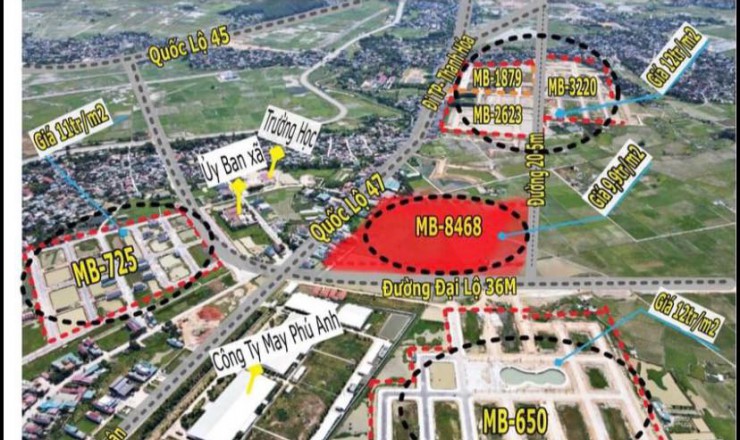 Bán lô đất MB3696 Đông Minh - Đông Sơn đường 30m giá rẻ nhất mb chỉ 1 tỷ 150tr/lô