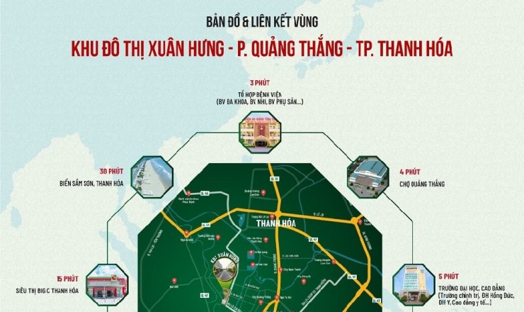 Cần bán căn liền kề 90m view công viên dự án Khu Đô Thị Xuân Hưng Phường Quảng Thắng TP Thanh Hóa