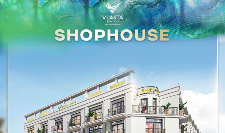 Bán căn Shophouse dự án Vlasta Văn Phú Sầm Sơn.sổ hồng lâu dài