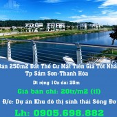 Chính Chủ Bán 250m2 Đất Thổ Cư Mặt Tiền Giá Tốt Nhất Tp Sầm Sơn-Thanh Hóa