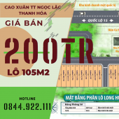 ĐẤT THANH HÓA- Chỉ 200-250 triệu/lô- Sổ đỏ sẵn, full thổ cư.