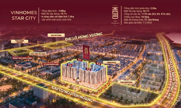 Căn hộ cao cấp đầu tiên tại TP Thanh Hóa, phân khu The Kyoto Vinhomes Star City