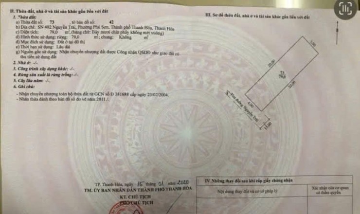 CHÍNH CHỦ CẦN BÁN  NHÀ 2 TẦNG MẶT ĐƯỜNG Tại NGUYỄN TRÃI , P. Phú Sơn, TP. Thanh Hóa, Tỉnh Thanh Hóa