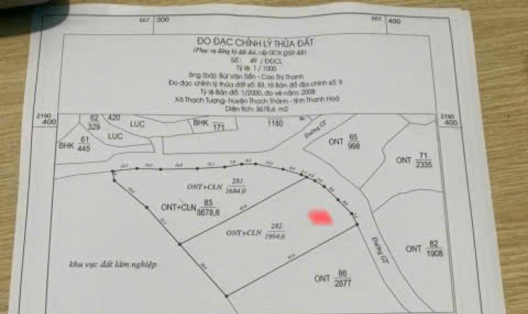 Giá Rẻ. Đất Thạch Thành , Thanh Hoá, 2000m2 full thổ