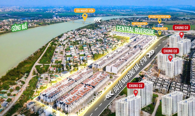 BÁN BIỆT THỰ 3 TẦNG VIEW SÔNG MÃ SỔ SẮN SỞ HỮU NGAY CHỈ VỚI 3 TỶ