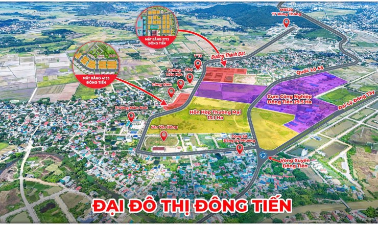 Chỉ từ 850tr/lô (quá rẻ) sở hữu ngay lô đất nằm ngay trung tâm  phường Đông Tiến - Tp Thanh Hoá
