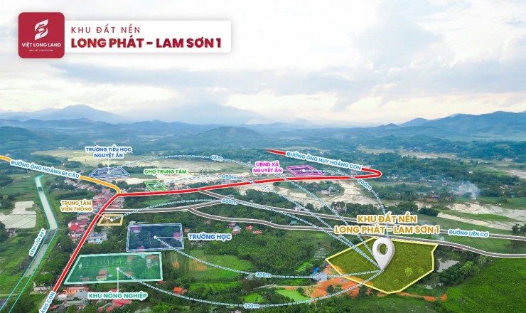 Đất Nền Long Phát Lam Sơn - Gần Khu Nông Nghiệp Công Nghệ Cao  Sẵn Sổ Sang Tên Ngay Giá Chỉ 150tr/Lô