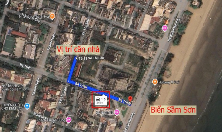 Bán Lô Đất Đẹp Kề Đường Bà Triệu– Cách Biển Sầm Sơn 240m – Gần Sun Group & FLC – Sổ Đỏ Trao Tay