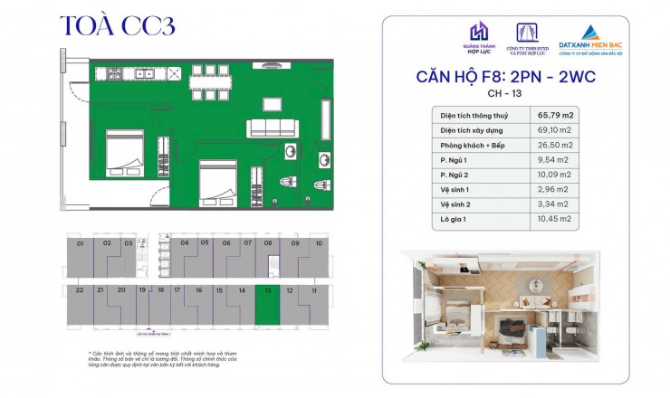 Căn hộ 2 ngủ 2 vệ sinh mới nguyên -1.060 triệu tại Thành phố Thanh Hóa