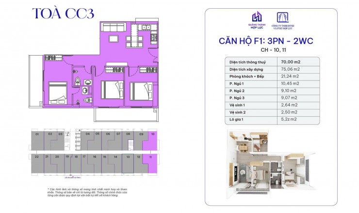 Căn hộ 3 ngủ tại chung cư Quảng Thành - Thành phố Thanh Hóa