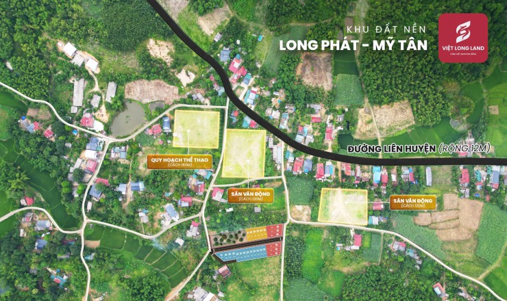 Bán đất ngay đường liên cấp huyện (12m), tiện ích chỉ trong 1km 150tr/lô có 2 mặt tiền đường, sổ đỏ