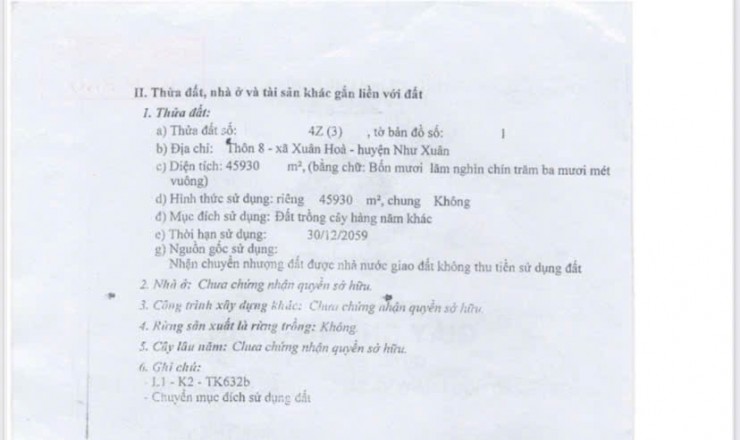 `CHÍNH CHỦ CÓ MẢNH ĐẤT CẦN BÁN TẠI NHƯ XUÂN - THANH HÓA