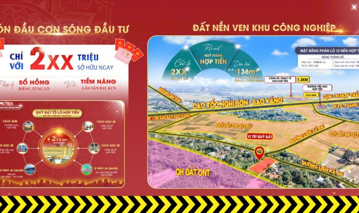 Ra mắt bảng hàng 13 lô đất trung tâm HỢP TIẾN giá chỉ từ 2xx triệu/lô