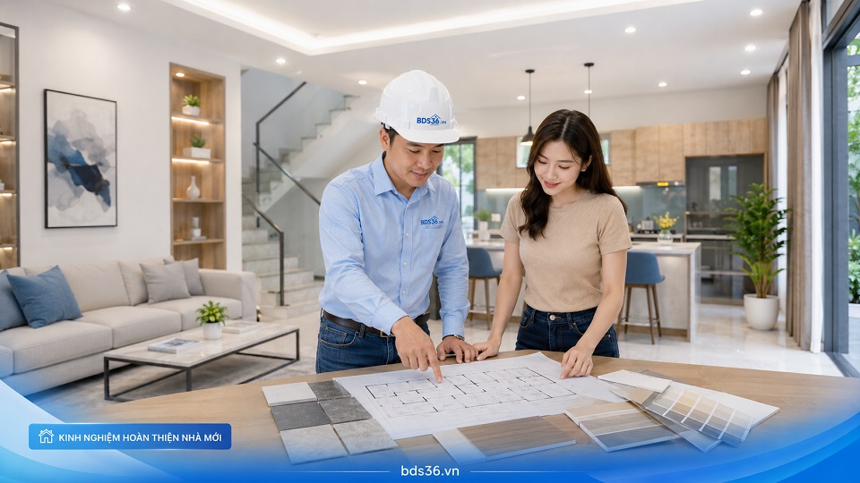 Các hạng mục điện nước chống thấm sơn và gạch ốp lát khi hoàn thiện nhà