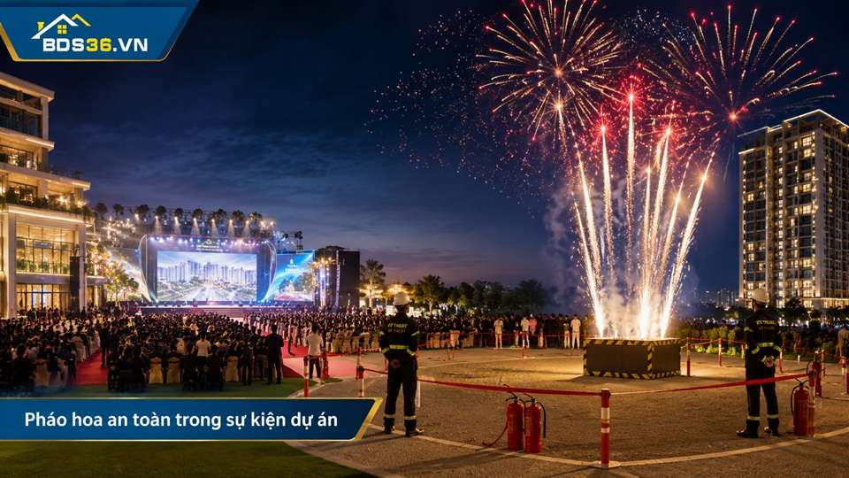 Khu vực tổ chức sự kiện dự án có phương án sử dụng pháo hoa an toàn