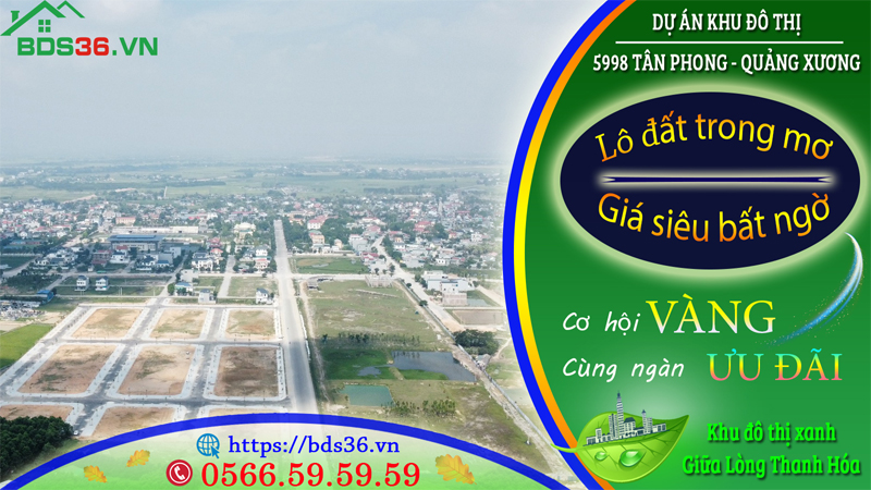 Dự án 5998 Tân Phong - Quảng Xương được định hướng là khu đô thị xanh của tỉnh Thanh Hóa