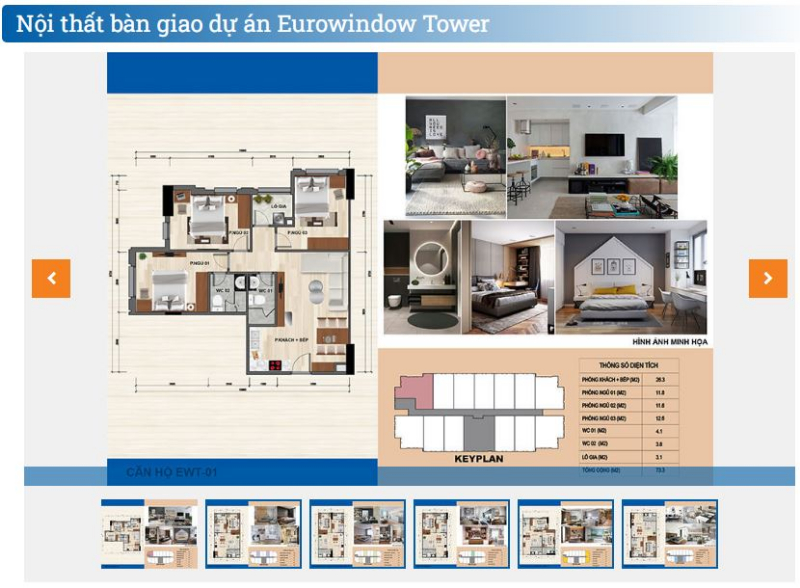 Căn hộ chung cư Eurowindow được thiết kế theo phong cách châu Âu hiện đại, sang trọng