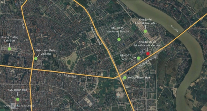 Vị trí dự án nhà ở xã hội Vingroup Thanh Hóa Vị trí dự án nhà ở xã hội Vingroup Thanh Hóa
