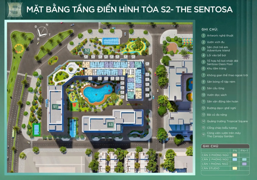 Mặt bằng điển hình dự án The Sentosa Thanh Hóa