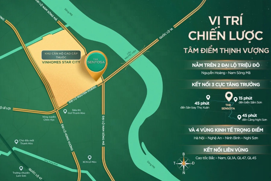 Vị trí chiến lược dự án The Sentosa Thanh Hóa