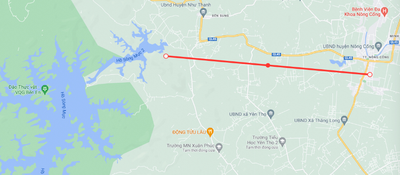 Tuyến đường Vạn Thiện - Bến En với chiều dài 12km